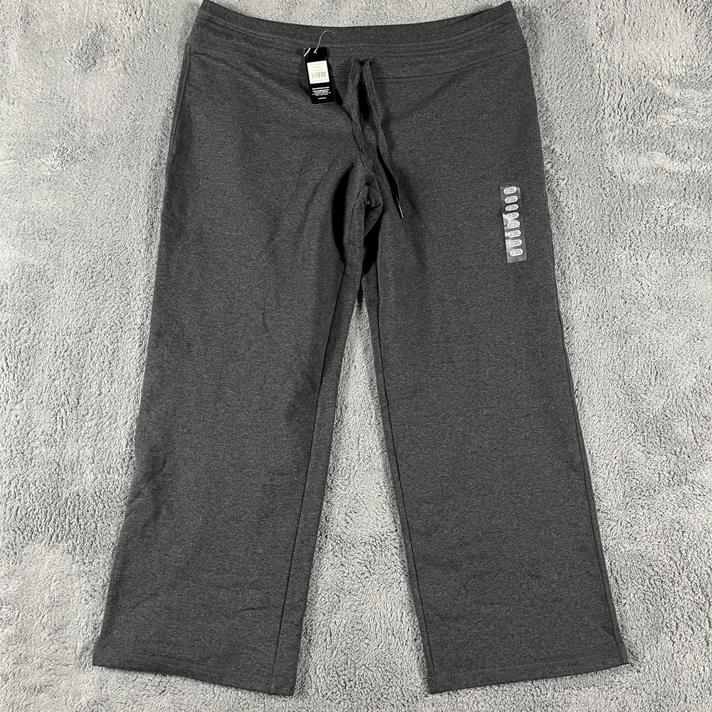 Champion Sweatpants Womens 2XL Charcoal Gray Fleece Lined Wide Leg Drawstring